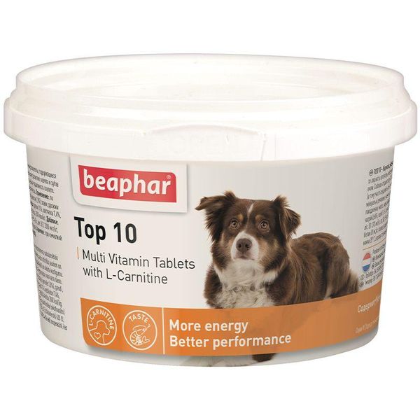 Беафар Топ 10 дог мультивітаміни для собак, 180 табл. 1708716083 фото