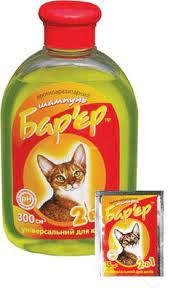 Барьер 2 в 1 шампунь универсальный для кошек, 300 мл. 1978841585 фото