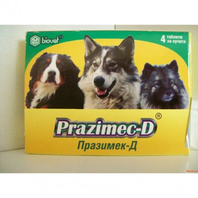 Празимек Д, 4 таблетки антигельминтик для собак, Биовета, Болгария 1533488639 фото