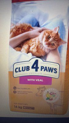 CLUB 4 PAWS Adult Cats with Veal - сухий корм з телятиною для дорослих котів 14кг 1322 фото