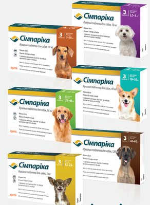 Simparica (Симпарика) 3 таблетки от блох и клещей для собак 1, 5 мг / 1,3-2,5кг 1531986300 фото