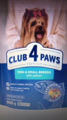 CLUB 4 PAWS Adult Mini & Small Breeds with Salmon - сухий корм з лососем для дорослих собак малих та мініатюрних порід 0,9кг 1327 фото