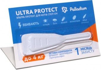 КАПЛИ НА ХОЛКУ ULTRA PROTECT ОТ БЛОХ И КЛЕЩЕЙ ДЛЯ КОШЕК ВЕСОМ ДО 4 КГ 1160752566 фото