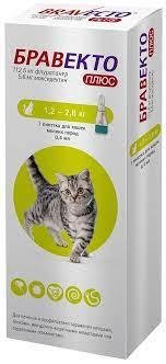 Бравекто Плюс спот-он Капли для кошек, (1,2 - 2,8 кг) 112,5 мг 1987732849 фото