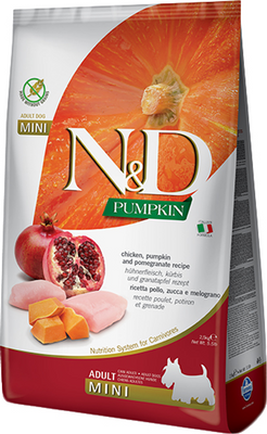 N&D GRAIN FREE PUMPKIN DOG CHICKEN & POMEGRANATE ADULT MINI 7 кг 1780868568 фото