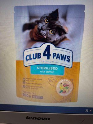 Club 4 Paws Adult Cats Sterilised with Salmon - сухой корм с лососем для стерилизованных котов 0,9кг 1287 фото