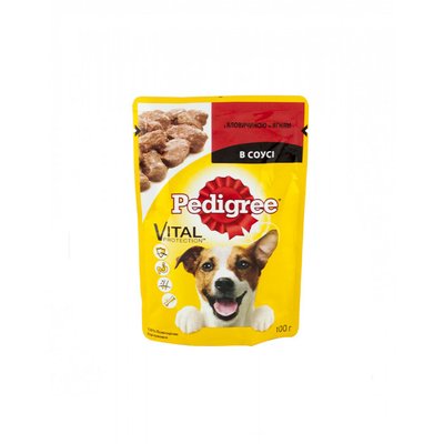 PEDIGREE корм Для взрослых собак с говядиной и ягненком в соусе 100г (педигри) в11 фото