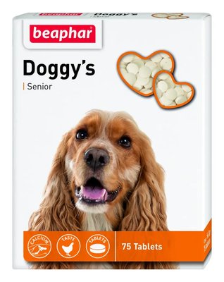 Ласощі Beaphar Doggy`s Senior Беафар Доггіс для собак старше 7 рокiв 75 табл 1625582506 фото