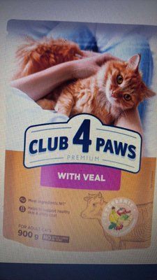 Club 4 Paws Adult Cats with Veal - сухой корм с телятиной для взрослых кошек 0.9кг 1300 фото