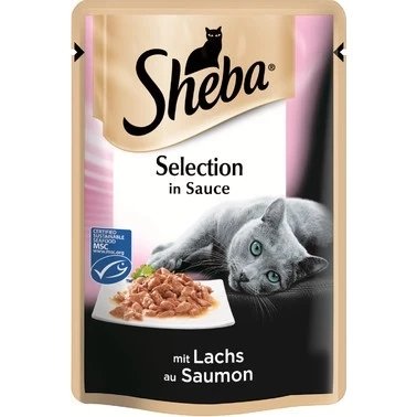 Корм Sheba Selection с лососем в соусе 85г (шеба) в40 фото