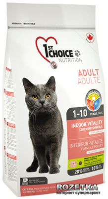 1st Choice Adult Indoor Vitality Chicken ФЕСТ ЧОЙС КУРИЦА ВИТАЛИТИ сухой супер премиум корм для котов, 10 кг 169 фото