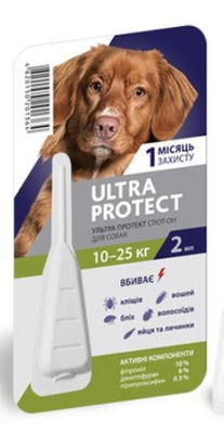 Капли на холку Palladium Ultra Protect от паразитов для собак весом от 10 до 25 кг 2 мл 1 пипетка 1818463916 фото