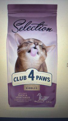 Club 4 Paws Selection Adult Cats with Duck & Vegetables - cухой корм с уткой и овощами для взрослых кошек 1,5кг 1294 фото