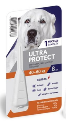 Краплі на холку Palladium Ultra Protect від паразитів для собак вагою від 40 до 60 кг, 1 піпетка 1818488411 фото