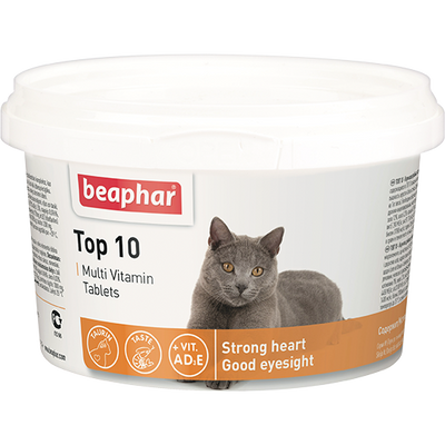 Мультивітаміни Beaphar Top 10 для котів 180 таблеток 1625109118 фото