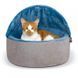 K&H Kitty Hooded самозігріваючий будиночок-лежак для котів шоколадний/жовто-коричневий | S * 2995 фото 3