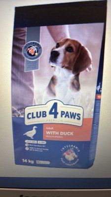 CLUB 4 PAWS Adult Medium Breeds Duck - сухой корм с уткой для взрослых собак средних пород 14 кг 1350 фото