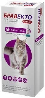 Капли Bravecto Plus - для кошек Бравекто Плюс от глистов, блох и клещей 6,25-12,5кг 1987745844 фото