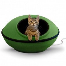 K&H Thermo-Mod Dream Pod лежак-домик с электроподогревом для котов зеленый/черный 5382 фото