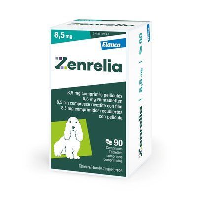 Zenrelia 8,5 мг (Зенрелія) 90 табл. &mdash; для контролю свербіння у разі алергічного й атопічного дерматиту в собак 1391 фото