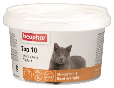 Beaphar Top 10 Cat 180 таблеток - вітаміни для кішок і кошенят з таурином 1724491802 фото