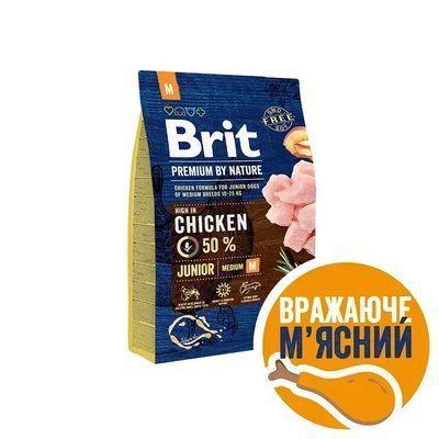 Brit Premium Dog Junior M 3кг. 170812/6314 фото